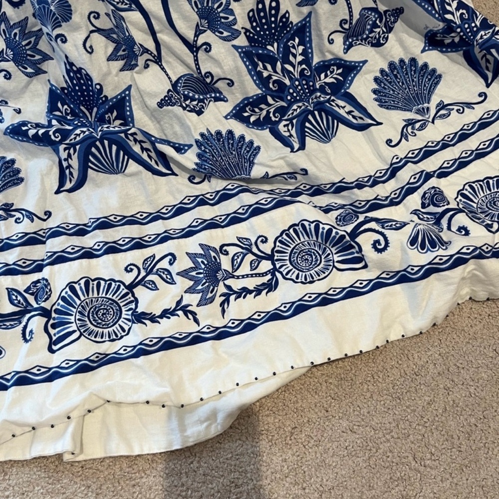 FARM RIO Blue & White Spaghetti-Strap Maxi Dress - Picture 8 of 9